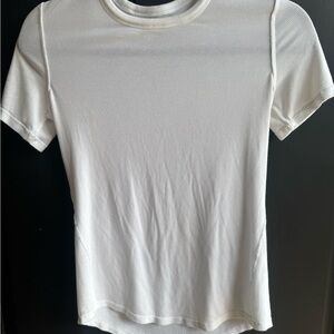 Lululemon Athletica White Fitted Short Sleeve T-Shirt